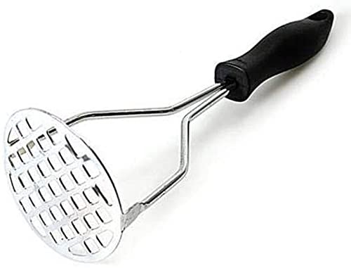 Schiacciapatate in acciaio inox con parte superiore in rame, schiacciapatate leggero, con manico in plastica per purè di patate, marmellate, verdure e frutta