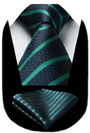 HISDERN Krawatten Für Herren Gepunktete Klassische Taschentuch Formelle Elegant Krawatte & Einstecktuch Set Für Hochzeit Party Business