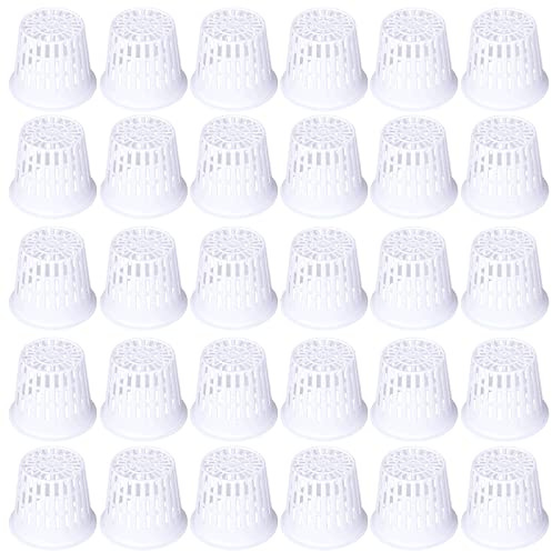 hifrom Net Pot für hydroponics, Hydrokultur-Netztöpfe, Pflanzen Mesh Topf Net, Töpfe Kunststoff Hydroponics Garden Net Cup, Hydroponik Anzuchttöpfe, Hydrokultur Topf (B:30Weiß)…