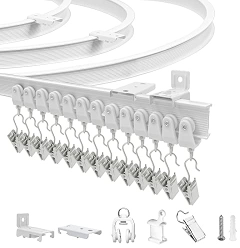 Deckenvorhangschiene, flexible biegbare Vorhangschiene, Deckenhalterung, 4.3 m, Raumteiler, Deckenschiene für Vorhänge, gebogene Schiebevorhangschiene, Wohnmobil, Krankenhaussystem