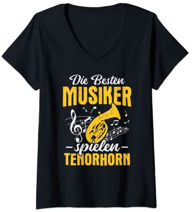 Damen Tenorhornist Die besten Musiker spielen Tenorhorn T-Shirt mit V-Ausschnitt
