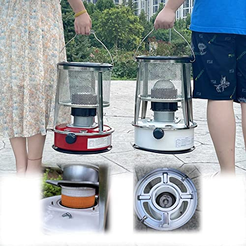 Vendics Petroleum Heizofen Ohnemanschluss Für Indoor Outdoor Edelstahl Terrassenölheizungen Konvektionsraum 360° Surround Heizung 9000 Btu/H/6L/Weiß