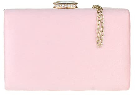 Girly Handbags Womens Faux Suede Hard Case Clutch Bag