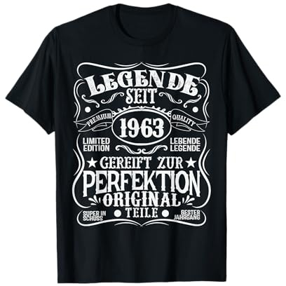 62. Geburtstag Mann Frau 62 Jahre 1963 Deko Lustig Geschenk T-Shirt