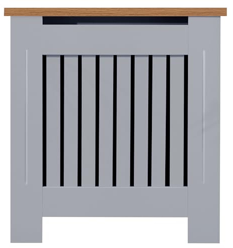Radiator Cover Small, Radiator Cover, Vertical Slatted Modern Radiator Covers MDF Wood Cabinet Shelf Heating Covers For Living Room, Hallway (19D x 78W x 83.2H cm)