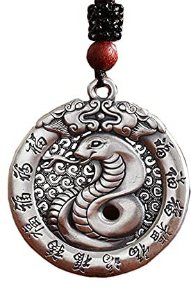 PAMTIER 12 Collier pendentifs Zodiaque Chinois pour Homme Bijoux Signes du Zodiaque Chaîne de Collier Serpent
