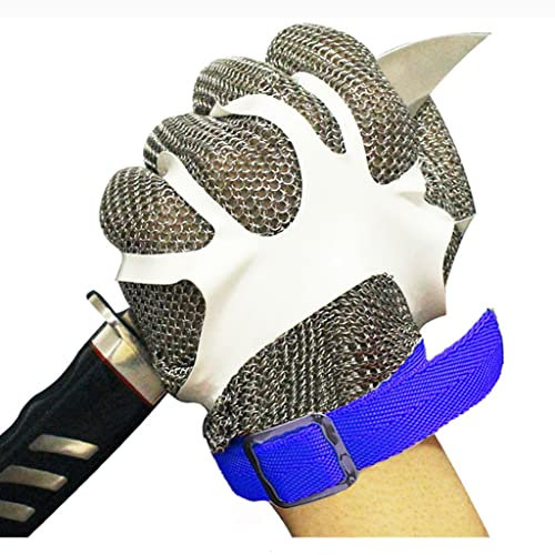 Samnuerly Anti Cutting Gloves Metal Cut Resistant Chain Mail Gloves, Chef Safety Work Gloves Protective Gloves, Easy To Clean (Size : 1PCS/S)