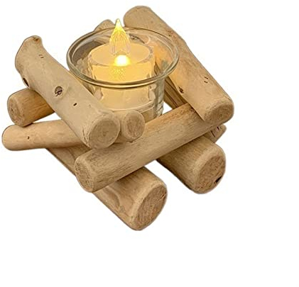 Kerzenhalterhalter Einfacher Kerzenhalter aus Holz im pastoralen Stil, Glas, kreative Dekorationen, fotografische Requisiten, Desktop-Dekorationen Kandelaber