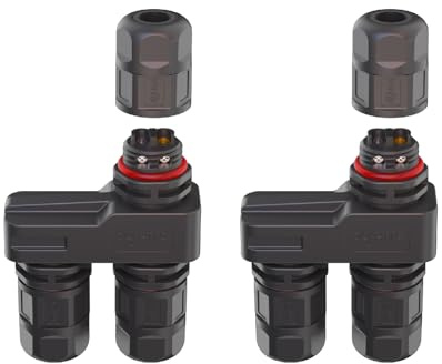 AOHUA M16 Abzweigdose IP68 wasserdicht 3-Wege (2er-Set) – Kabelverbinder wasserdicht 2-polig für Outdoor LED-Kabel 6–10mm, Verteilerdose außen, 300V/10A, CE-/RoHS-Zertifizierung (AH-M16-1002ZK2P122)