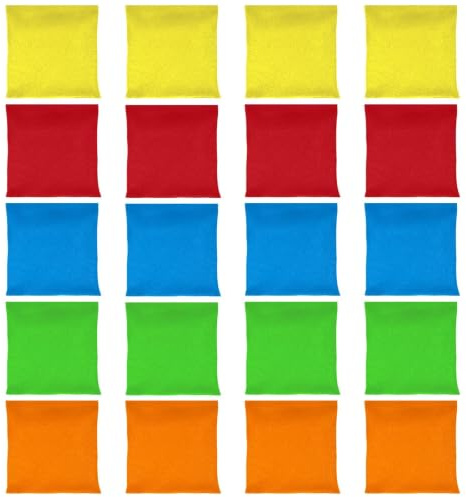 WanderGo Colorful Bean Bags,20Pcs Mini Toy Bean Bags, Kids Beanbag Toss Game Props Outdoor Family Hand Toss Games for Party Activities (5 Colors)
