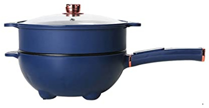 Poêle à Frire électrique Multifonction Domestique Cuisson à la Vapeur et Cuisson marmite électrique intégrée Chauffage électrique poêle à Frire marmite électrique
