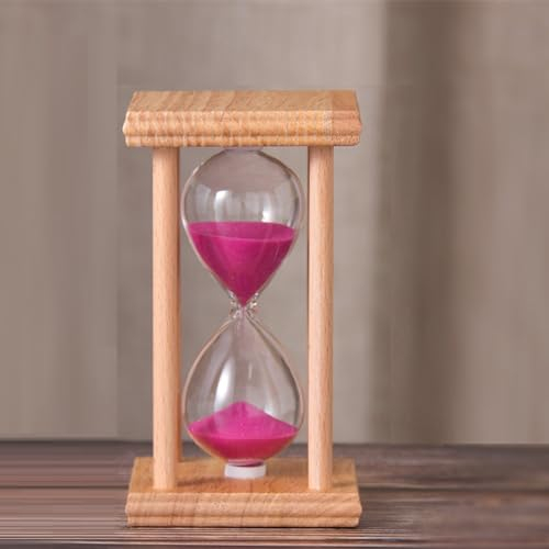 Sanduhr-Timer,30 Minuten,Sanduhr,Mehrfarbiger Sand Aus Holz,Sanduhr,Sanduhr,Sanduhr Für Arbeitszimmer,Schlafzimmer,Küche,Backen, Kinder,Rosa,30 Min