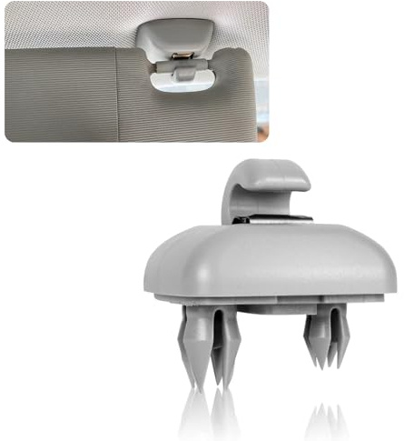 UGSHY 1 PC Car Sun Visor Fixing Buckle, Sun Visor Hook Durable Nylon Clip, Upgraded Sun Visor Base Vanity Mirror Hook Clips, Compatible with A1 A3 A4 A6 A7 A8 Q3 Q5 Interior Accessories (Gray)