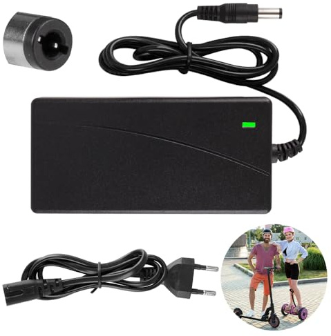 XPJBKC Ladegeräte für Scooter, 42V 2A Hoverboard Ladekabel, E Scooter Ladegerät, AC E Scooter Ladekabel für Elektrofahrräder, Akku Lithium Batterie Ladegerät für DC 5.5 mm Anschluss (Europäische Norm)