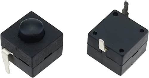 Interruptor Micro interruptores 10 piezas negro pequeño Micro interruptor de bloqueo automático 8 * 8 * 8,4 ingenio 2 pies con luz de bloqueo interruptor táctil interruptor de botón DC30V1A