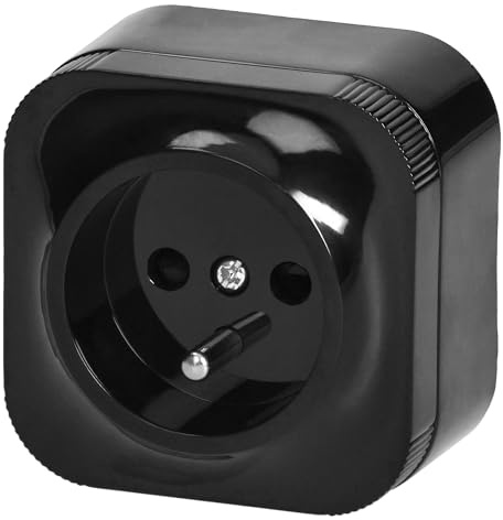 Miratic Prise Electrique 2P+T 16A/230VAC IP20 Version Francaise Prise en Saillie pour Montage Mural en Interieur Prise Murale avec Finition Brillante