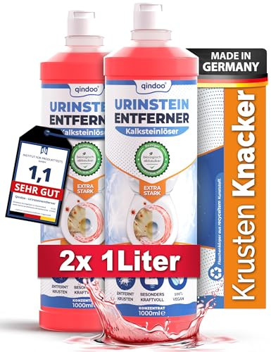 Qindoo Urinsteinentferner & Urinsteinlöser Extra Stark, Kalkstein Entferner für Toiletten WC Bidet Urinal Reinigung, Bad Reiniger Toilettenreiniger mit Krusten Knacker Formel