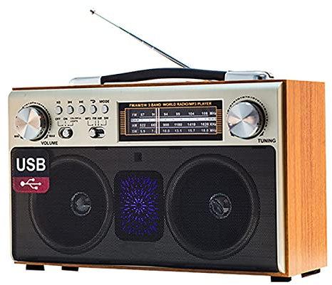 Bluetooth Retro Radio with FM/TF/SD/USB Playback, Stereo DSP, Classic Style, USB Rechargeable - Perfect for Music Lovers!