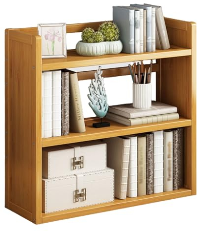 3-stufiges Holz-Desktop-Tisch-Stehbücherregal, Schreibtischzubehör-Organizer und Aufbewahrungspräsentationsständer für Zubehör, kleines Mini-Bücherregal, Home-Office-Computertisch-Regal-Organizer