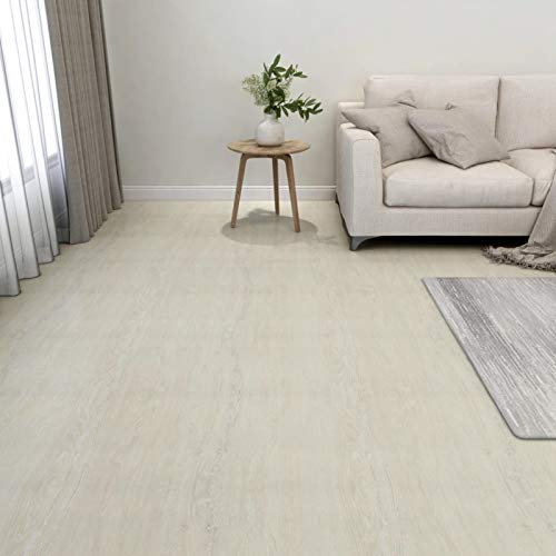 LAPOOH PVC-Fliesen Selbstklebend 55 STK. 5,11 m² Creme, Fliesenfolie, Laminatboden, Küchenrückwand Folie, Bodenbelag Selbstklebend, Wandverkleidung, Deckenpaneele