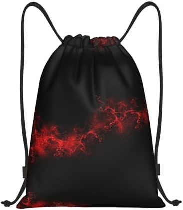 Klapprucksack Explosion Burst Rot Schwarz Sportbeutel Bedruckt Rucksack Mit Kordelzug Multifunktionaler Turnbeutel Mit Kordelzug Für Mädchen, Jungen, Erwachsene, 36X42Cm