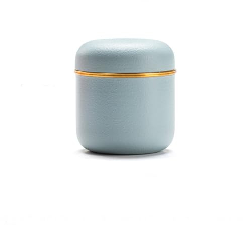 LUZZILE Tea Canister Tea Cans, Ceramic Sealed Cans, Tea Storage Cans, Household Moisture-proof Tea Warehouses, Portable Small Tea Cans Tea Tin