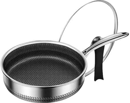 Padella antiaderente in acciaio inox 316 a doppio lato con schermo a nido d'ape, diametro 30 cm