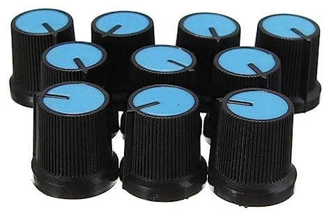Vaguelly 10stücke Potentiometer Knopfset Teilig Rutschfeste Oberfläche Passend Für Runde Wellen Für Lautstärkeregler Und -projekte Blau