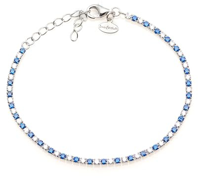 Louis Ciocchetti dal 1887 Tennisarmband vit 925 silver kedja, elegant justerbar smycken för kvinnor, 1,5 mm, Silver, Ingen ädelsten
