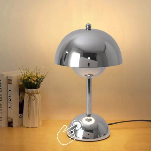 Touch Control Tischlampe für Schlafzimmer, 3-Wege dimmbare Nachttischlampen mit Schnur, kleines warmes Nachttischlicht für Wohnzimmer, Schlafsaal, Büro, Restaurant,(einschließen G45 Birne)