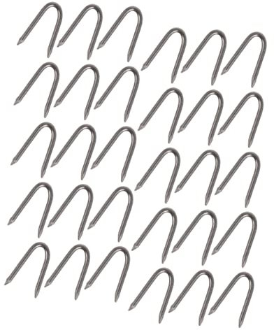 Happyyami 140pièces Clous u Galvanisés Piquets Multifonctions pour Clôtures De Jardin Clous Coupe-Vent Forme De u