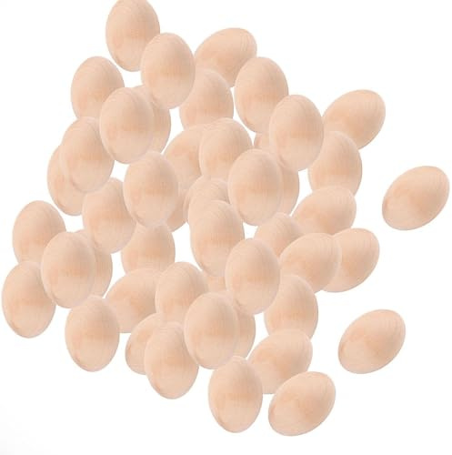 Nishiyuenyi Holzeier zum Gestalten für Verschiedene Anlässe, 50pcs 0,78x1.18inch