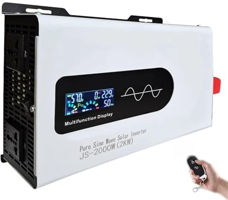 Power Inverter Socket Europe 2000W 6000W Portable Power Bank Solar Inverter DC 12V 24V 48V 60V 72V 96V To AC 220V-240V 60HZ Pure Sine Wave Car Inverter Car Charger Inverter(48V,2000W 2KW Remote)