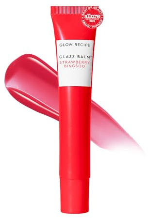 Glow Recipe Glass Balm Lip Treatment – 12 Stunden feuchtigkeitsspendender Lippenbalsam & Feuchtigkeitscreme mit Hyaluronsäure zum Glätten, Auffüllen und Schützen vor Trockenheit – Sheer Pinky Red