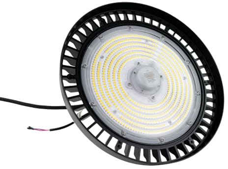 ENOVALITE Hallenstrahler LED Hallenleuchte mit Bewegungsmelder 100W, 150W, 200W einstellbar, 4000K Neutralweiß, 0-10V Dimmbar, 170lm/W, bis zu 34000lm, IP65, IK09, UFO Lampe High Bay