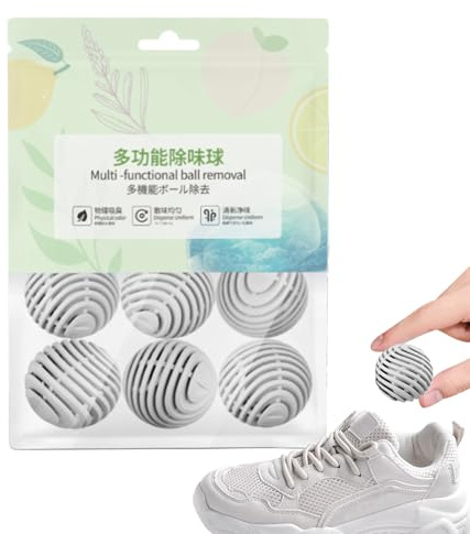 6er-Pack Schuhdeo-Bälle, Schuhdeo-Set – Umweltfreundlich Und Effektiv, Mehrzweck-Deo Für Spinde, Sporttaschen, Garderoben, Zuhause Und Auto (Zitrone)