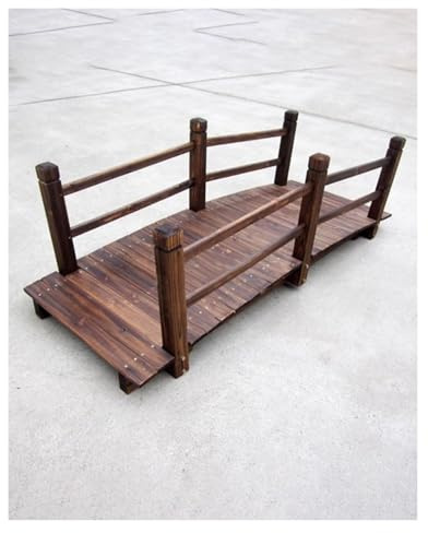 CSYQPDMBDL Holzbrücke mit Geländer, Gartenbrücke aus Holz, Kleine Garten-Gehwegbrücken, Retro-Teichbrücke for Creek Farm(180cm (6ft))