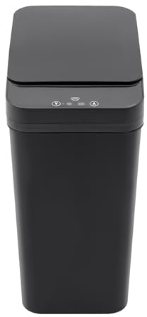 Pattumiera automatica da 8 l, con sensore, elettrica, senza contatto, con coperchio, silenziosa, impermeabile, intelligente per cucina, ufficio, soggiorno, bagno, nero