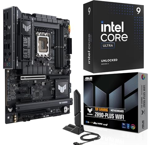 Micro Center CPU Motherboard Combo - Ultra 9 285K 24-Cores LGA 1851 Desktop Processor Bundle with Tuf Gaming Z890-Plus WiFi Motherboard