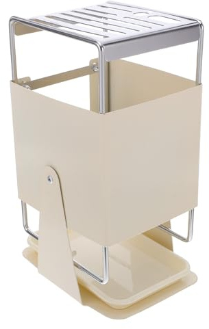BESPORTBLE Bloc à Couteaux en Acier Inoxydable Rotatif 30° avec Fentes Réglables Support à Couteaux Cuisine Porte-Couteaux de Comptoir Blanc 1 Pièce Organiseur Compact pour Rangement