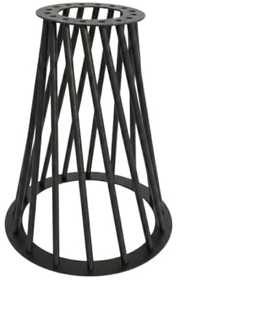 Genérico Pie de Mesa Redonda de Metal – Base para Mesa de Centro o Salón – Estructura de Acero Resistente Estilo Industrial para Tablero de Madera (Sin Tablero) (Negro, Base Media/Estrecha)