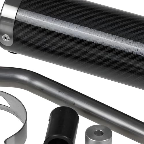 Giannelli Auspuff carbon High Up mit ABE kompatibel mit Derbi Senda 50 DRD | Endschalldämpfer, E-Zulassung, eintragungsfrei, homologiert kompatibel mit Derbi Senda 50 DRD R Racing Bj. 2002-2005