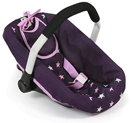 Bayer Chic 2000 708 71 - Puppen-Autositz für Babypuppen, Puppentrage, Stars lila