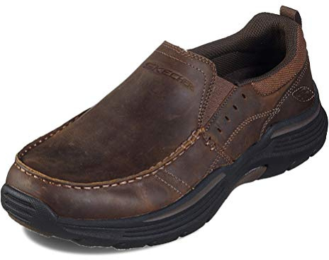Skechers Men's Expended -Sevenoleather Slip on Leather Slip on, CDB, 12 X-Wide
