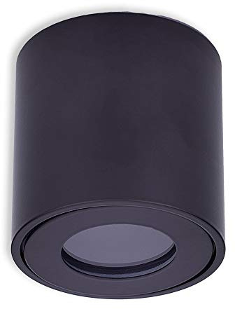 LED Aufbauleuchte IP44 schwarz rund 7 Watt neutralweiß GU10 230V - Aufbaustrahler für Bad und Außen Downlight Spot Deckenlampe Loft Aufbauleuchte Aufbau-Spot Decken-Strahler