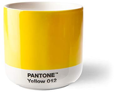 Pantone doppelwandiger Porzellan-Thermobecher Cortado, ohne Henkel, 190ml, 012, Yellow 012