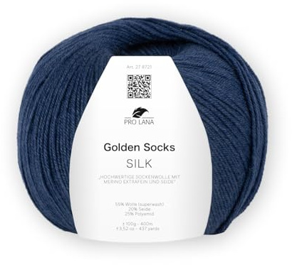 PRO LANA Golden Socks Silk - Farbe: Jeans (55) - 100 g/ca. 400 m Wolle