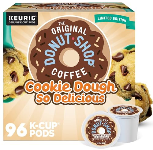 The Original Donut Shop Cookie Dough So Delicious, Keurig Single Serve K-Cup Pods, Flavored Coffee, 96 Count
