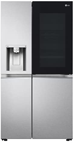 LG GSXV90MBAE - Frigorífico Americano No Frost Instaview, de 635 litros, Frigorífico LG con Función Linear Cooling y Compresor Smart Inverter, Color Gris Inox Acero Texturizado Antihuellas