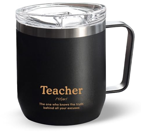 VAHDAM Tasse réutilisable pour enseignant (300 ml) en acier inoxydable 18/8 - Gobelet de voyage isotherme sous vide - Pour transporter des boissons chaudes et froides - Tasse à thé et à café, cadeau